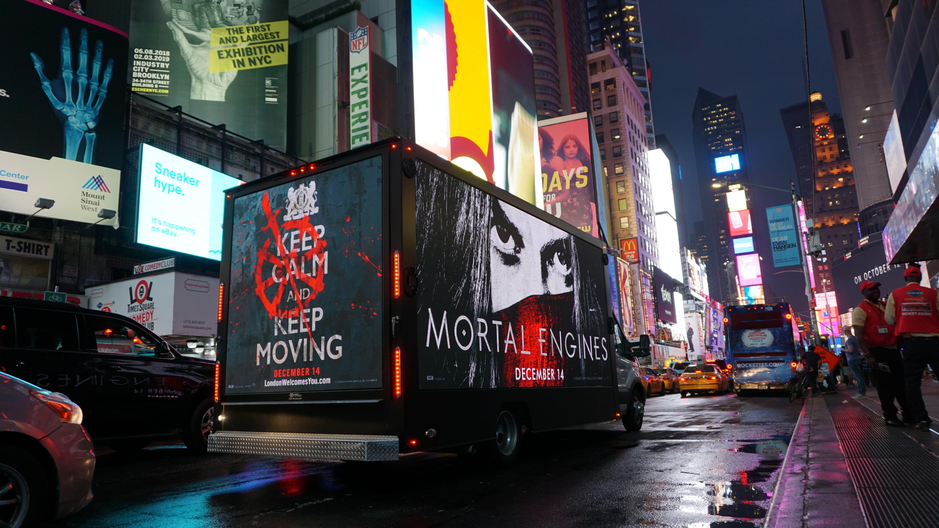 LED Mobile Billboard for Mortal Engines in New York City Times Square