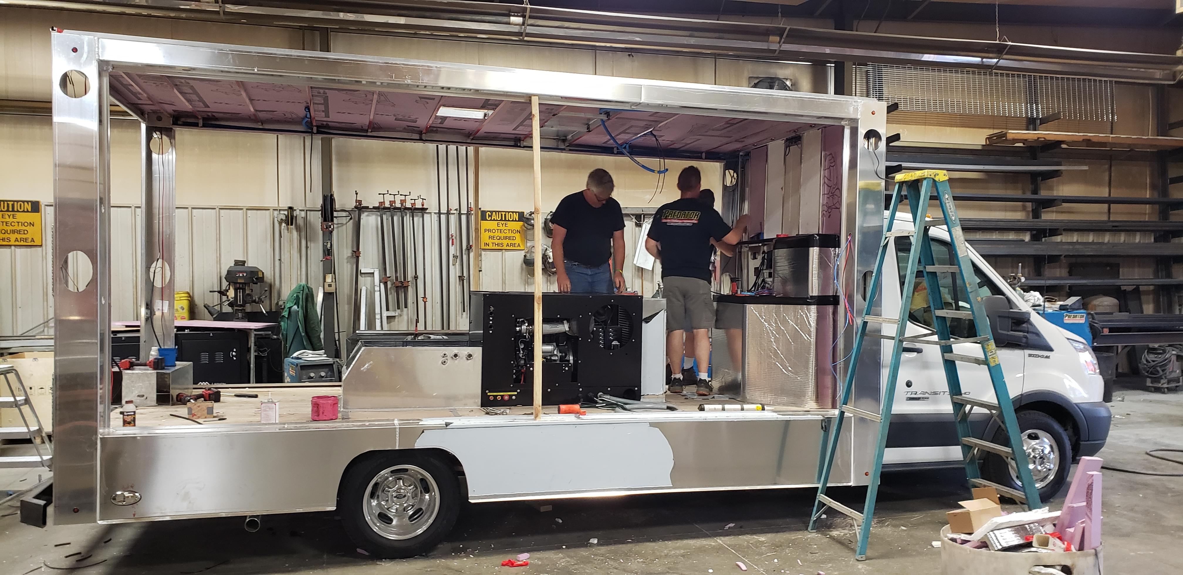 LED mobile billboard body  being built